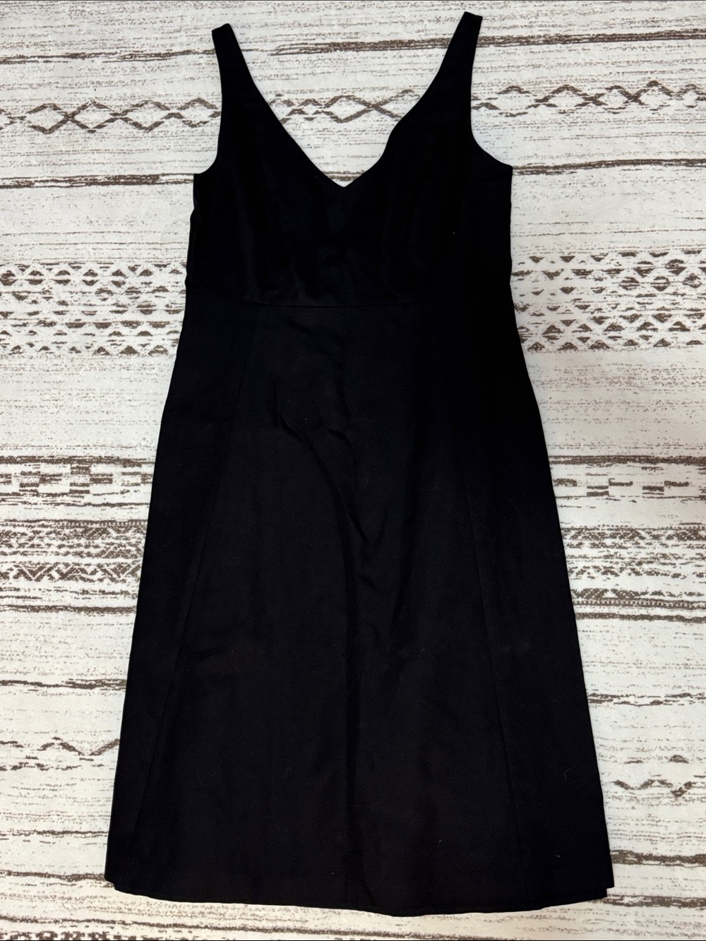 J. Crew Black V-Neck Midi Dress